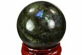 Flashy, Polished Labradorite Sphere - Great Color Play #105768-1
